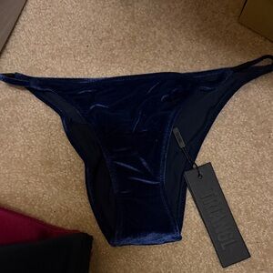 Triangl Swimwear Velvet Bikini Bottom - Deep Blue